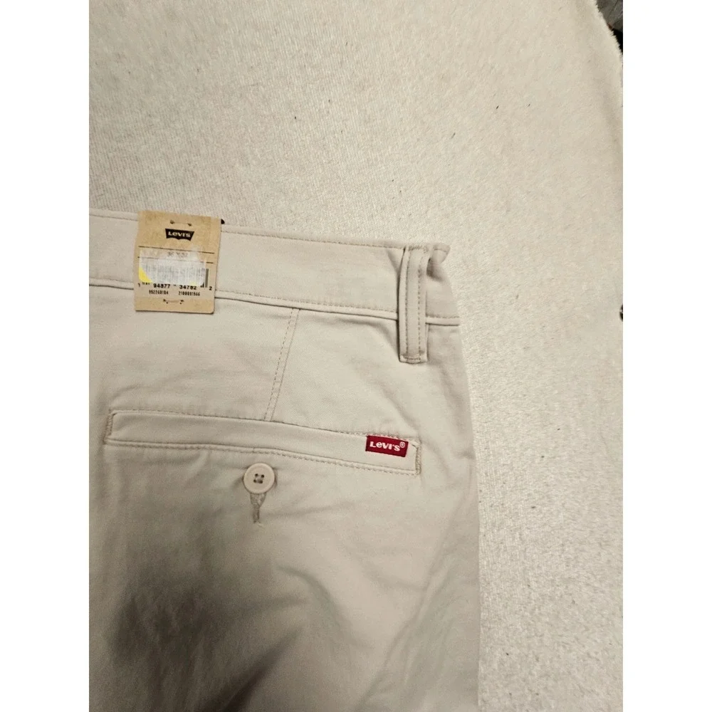 Levis XX Chino‎ Standard Taper Pants Mens 36x32 Beige Tan Stretch Twill New